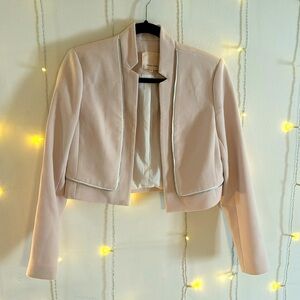 Rebecca taylor blush pink crop blazer 8 zipper detailing